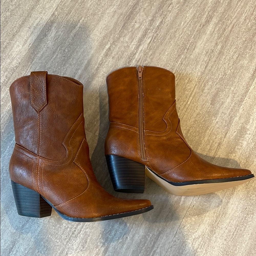 Brown Leather Ankle Boots